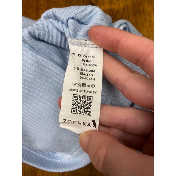 Zechka Blue‎ One-Sleeved Cropped Top Size S - Picture 5 of 6